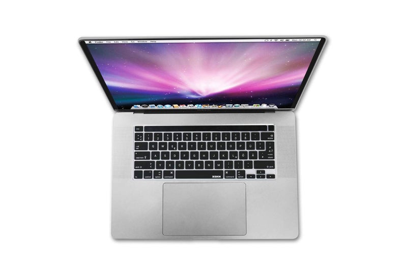 XSKN غطاء لوحة مفاتيح سيليكون أسود باللغة الألمانية لطرازات Touch Bar 2019 ماك بوك برو 16 بوصة A2141 2020 ماك بوك برو 13.3 بوصة A2251 A2289 A2338 M1 لوحة مفاتيح النسخة الشائعة في الولايات المتحدة والاتحاد الأوروبي - Image 2